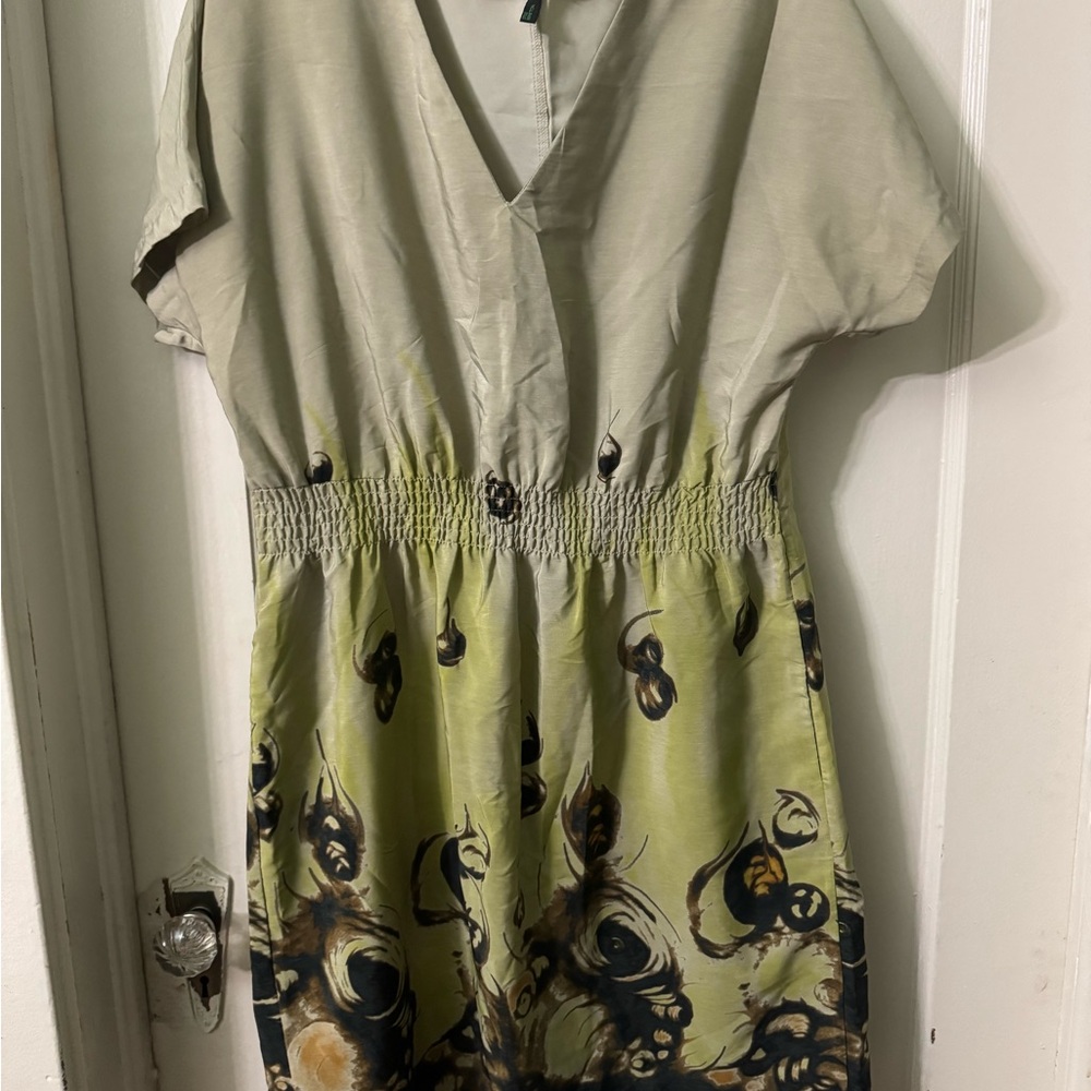 Stylish Green Printed Dress